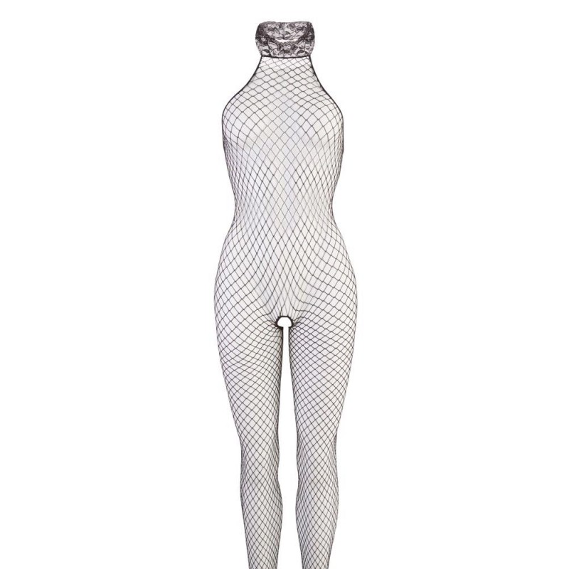 Podniecający bodystocking siatka rozcięty krok S/M